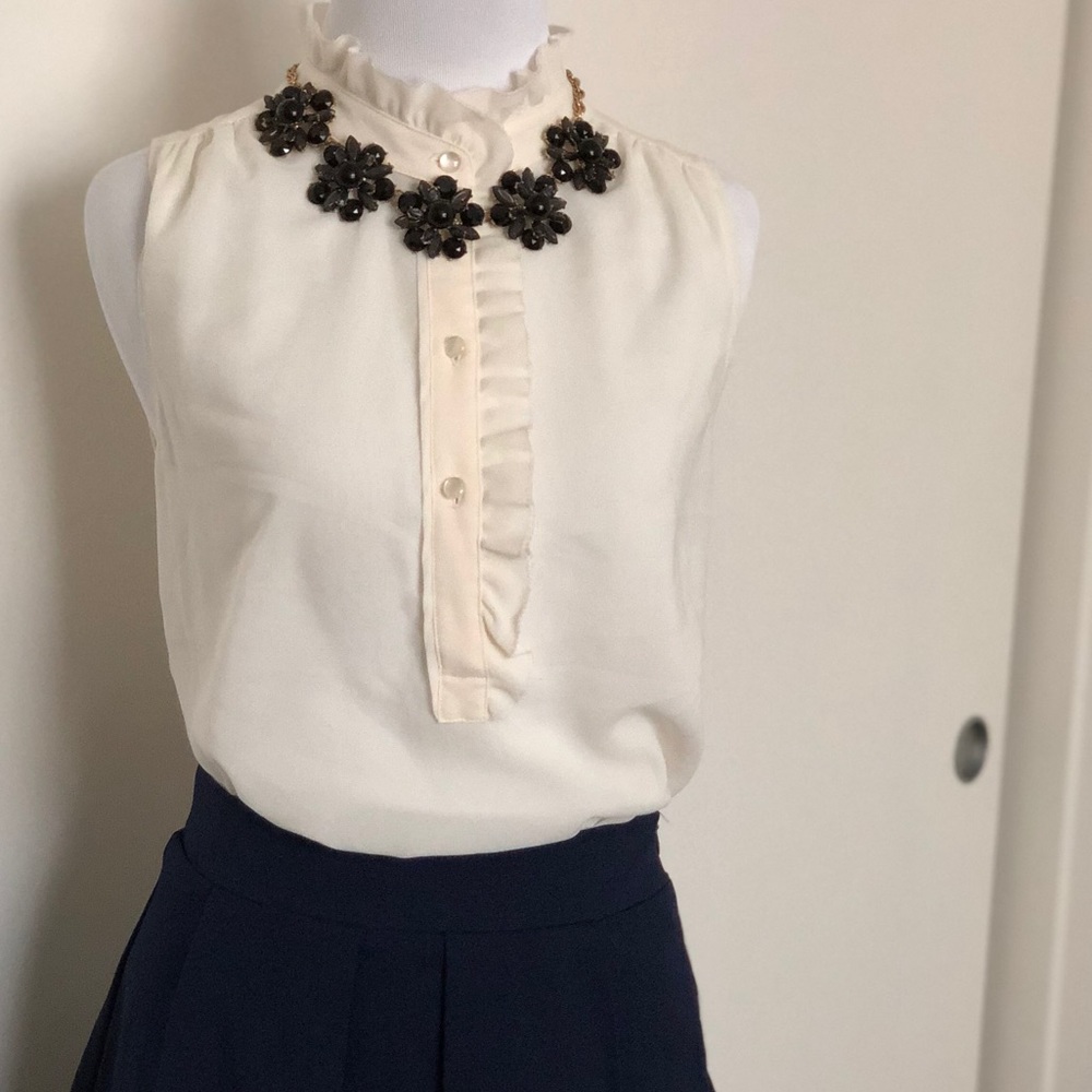 Jcrew sleeveless chiffon blouse